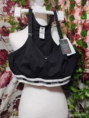 Bravado Black Nursing Sports Bra with Branded Band